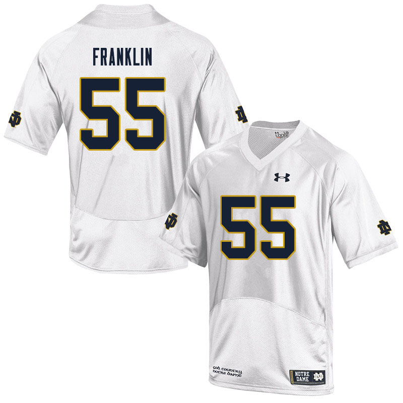 Men #55 Ja'Mion Franklin Notre Dame Fighting Irish College Football Jerseys Sale-White